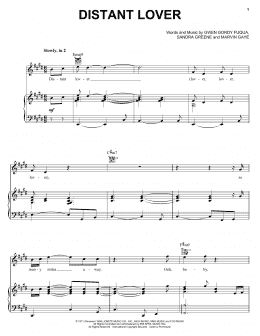 page one of Distant Lover (Piano, Vocal & Guitar Chords (Right-Hand Melody))