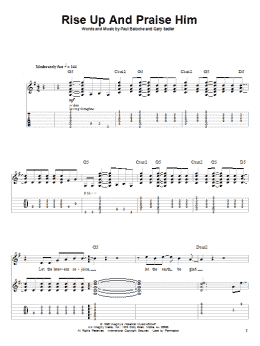page one of Rise Up And Praise Him (Guitar Tab (Single Guitar))