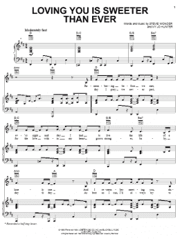 page one of Loving You Is Sweeter Than Ever (Piano, Vocal & Guitar Chords (Right-Hand Melody))