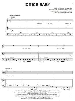 page one of Ice Ice Baby (Piano, Vocal & Guitar Chords (Right-Hand Melody))