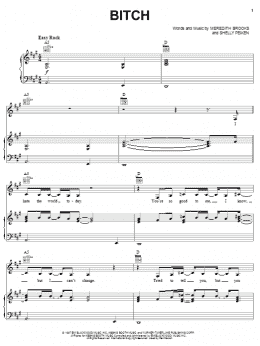 page one of Bitch (Piano, Vocal & Guitar Chords (Right-Hand Melody))