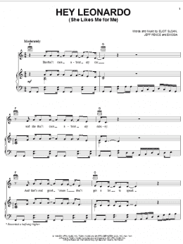 page one of Hey Leonardo (She Likes Me For Me) (Piano, Vocal & Guitar Chords (Right-Hand Melody))