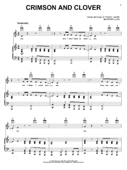 page one of Crimson And Clover (Piano, Vocal & Guitar Chords (Right-Hand Melody))