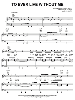 page one of To Ever Live Without Me (Piano, Vocal & Guitar Chords (Right-Hand Melody))
