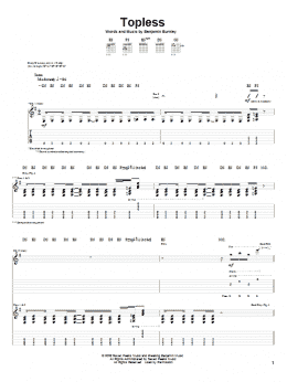 page one of Topless (Guitar Tab)