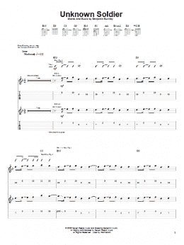 page one of Unknown Soldier (Guitar Tab)