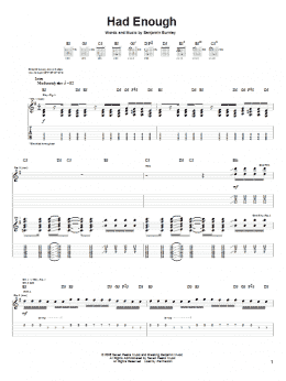 page one of Had Enough (Guitar Tab)