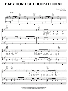 page one of Baby Don't Get Hooked On Me (Piano, Vocal & Guitar Chords (Right-Hand Melody))