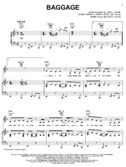 page one of Baggage (Piano, Vocal & Guitar Chords (Right-Hand Melody))