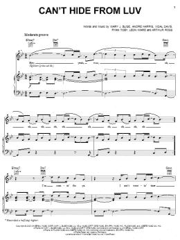 page one of Can't Hide From Luv (Piano, Vocal & Guitar Chords (Right-Hand Melody))
