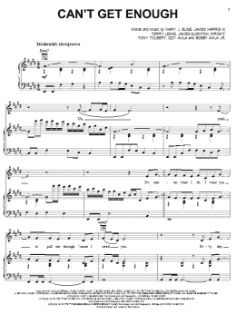 page one of Can't Get Enough (Piano, Vocal & Guitar Chords (Right-Hand Melody))