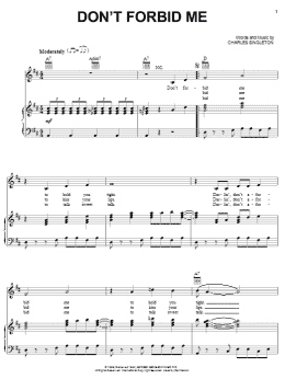 page one of Don't Forbid Me (Piano, Vocal & Guitar Chords (Right-Hand Melody))