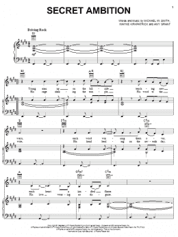 page one of Secret Ambition (Piano, Vocal & Guitar Chords (Right-Hand Melody))