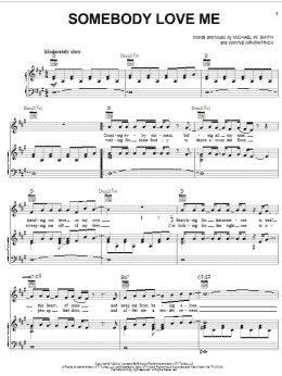 page one of Somebody Love Me (Piano, Vocal & Guitar Chords (Right-Hand Melody))