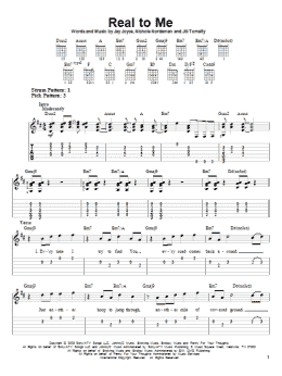 page one of Real To Me (Easy Guitar Tab)