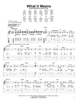 page one of What It Means (Easy Guitar Tab)