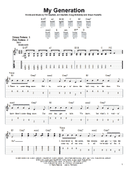 page one of My Generation (Easy Guitar Tab)