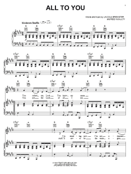 page one of All To You (Piano, Vocal & Guitar Chords (Right-Hand Melody))