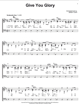 page one of Give You Glory (Piano, Vocal & Guitar Chords (Right-Hand Melody))