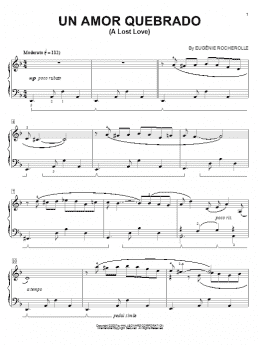 page one of Un Amor Quebrado (A Lost Love) (Piano Solo)
