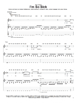 page one of I'm So Sick (Guitar Tab)