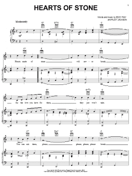 page one of Hearts Of Stone (Piano, Vocal & Guitar Chords (Right-Hand Melody))