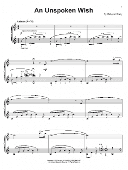 page one of An Unspoken Wish (Piano Solo)