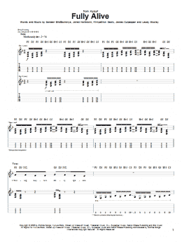 page one of Fully Alive (Guitar Tab)