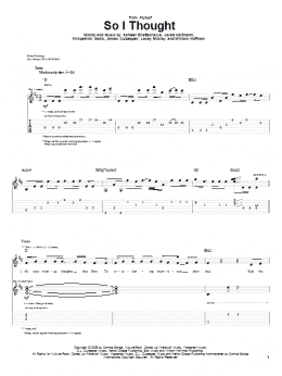 page one of So I Thought (Guitar Tab)