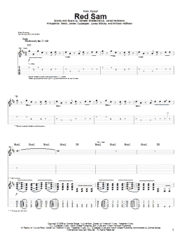 page one of Red Sam (Guitar Tab)