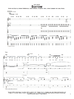 page one of Sorrow (Guitar Tab)