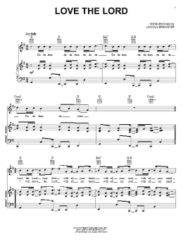 page one of Love The Lord (Piano, Vocal & Guitar Chords (Right-Hand Melody))