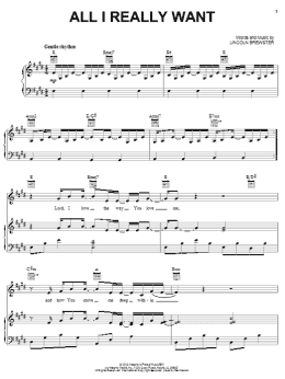 page one of All I Really Want (Piano, Vocal & Guitar Chords (Right-Hand Melody))