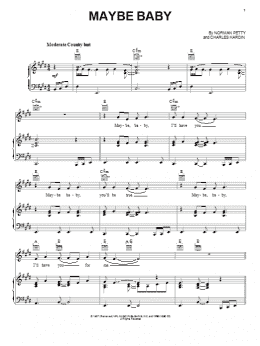 page one of Maybe Baby (Piano, Vocal & Guitar Chords (Right-Hand Melody))