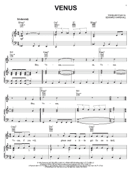 page one of Venus (Piano, Vocal & Guitar Chords (Right-Hand Melody))