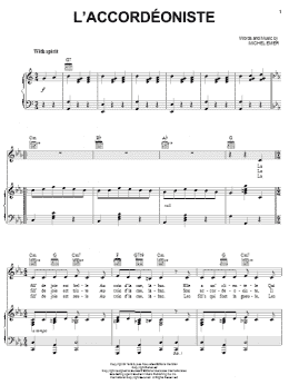 page one of L'Accordeoniste (Piano, Vocal & Guitar Chords (Right-Hand Melody))