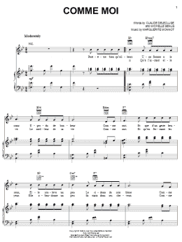 page one of Comme Moi (Piano, Vocal & Guitar Chords (Right-Hand Melody))