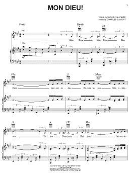 page one of Mon Dieu! (Piano, Vocal & Guitar Chords (Right-Hand Melody))