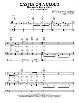 page one of Castle On A Cloud (Une Poupee Dans La Vitrine) [French version] (Piano, Vocal & Guitar Chords (Right-Hand Melody))