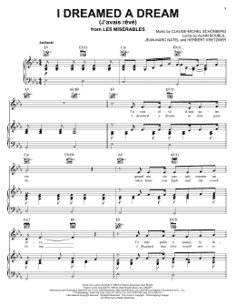 page one of I Dreamed A Dream (J'avais Reve) (Piano, Vocal & Guitar Chords (Right-Hand Melody))