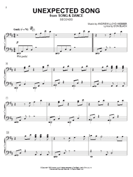 page one of Unexpected Song (from Song & Dance) (Piano Duet)