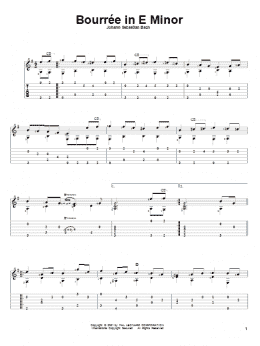 page one of Bourree In E Minor (Solo Guitar)