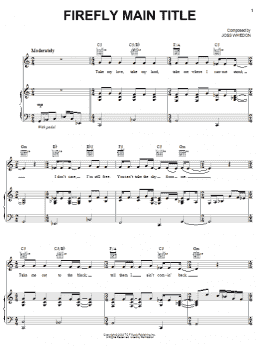 page one of Firefly Main Title (Piano, Vocal & Guitar Chords (Right-Hand Melody))