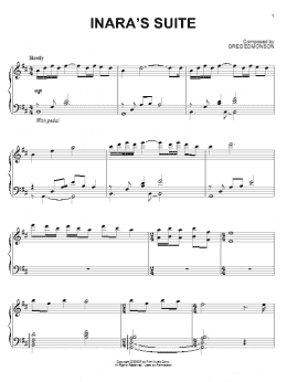 page one of Inara's Suite (Piano Solo)