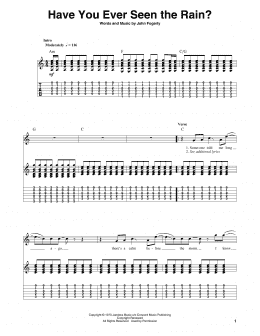 page one of Have You Ever Seen The Rain? (Guitar Tab (Single Guitar))