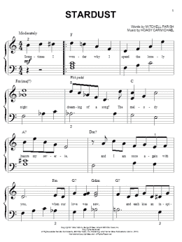 page one of Stardust (Big Note Piano)
