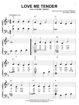page one of Love Me Tender (Big Note Piano)