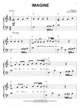 page one of Imagine (Big Note Piano)