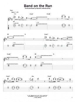 page one of Band On The Run (Guitar Tab (Single Guitar))