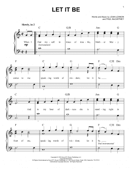 page one of Let It Be (Easy Piano)